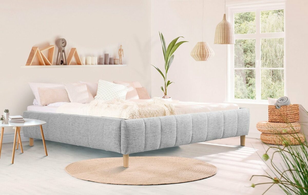 Bild 1 von Andas Polsterbett Tarje, in 5 Breiten, auch in Überlänge 220 cm, incl. Roll-Lattenrost, Grau