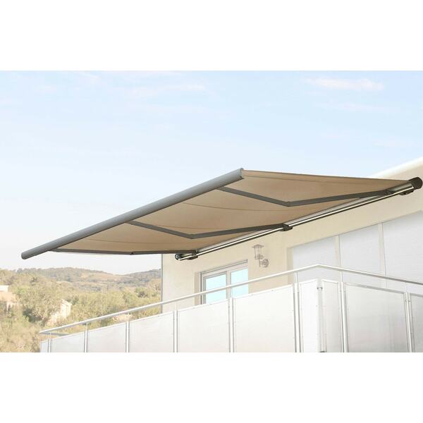 Bild 1 von Elektrische Kassettenmarkise MCW-H27, Markise Vollkassette 6x3m ~ Polyester creme, Rahmen grau