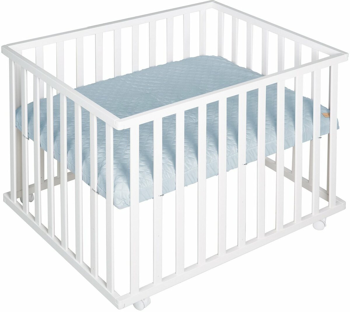 Bild 1 von roba® Laufgitter Style weiß, 75x100 cm, mit Laufgittereinlage hellblau/sky