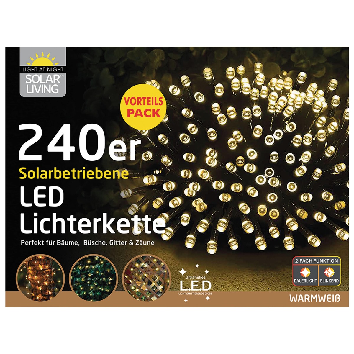 Bild 1 von Lichterkette Solar 240 LED warmweiß L22m