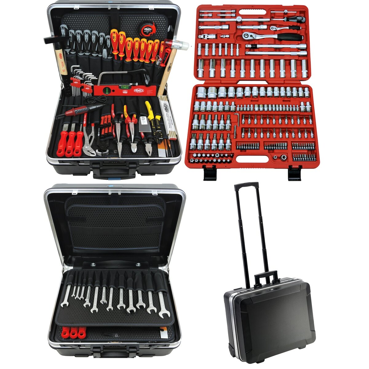 Bild 1 von FAMEX 604-08 ABS Werkzeugtrolley mit hochwertigem Werkzeug Set - High-End Qualität - mit Steckschlüsselsatz