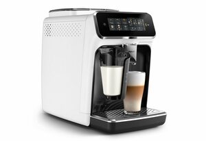 Philips Kaffeevollautomat EP3343/50 3300 Series, 6 Kaffeespezialitäten, mit LatteGo-Milchsystem, Weiß/Schwarz