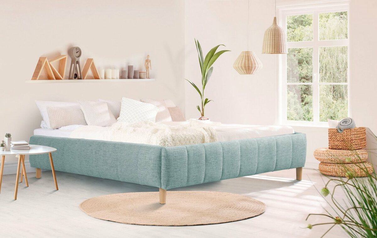 Bild 1 von Andas Polsterbett Tarje, in 5 Breiten, auch in Überlänge 220 cm, incl. Roll-Lattenrost, Blau