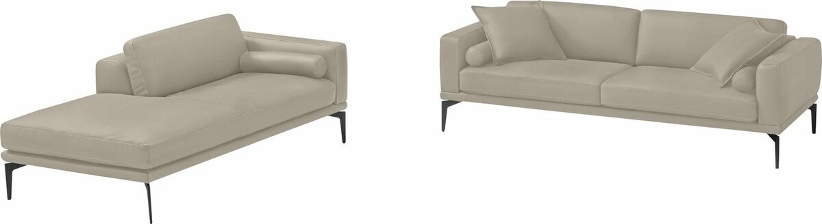 Bild 1 von Egoitaliano Polstergarnitur Masu, Höhe der Rückenkissen und Sitztiefe verstellbar, 3 Rollkissen, Grau