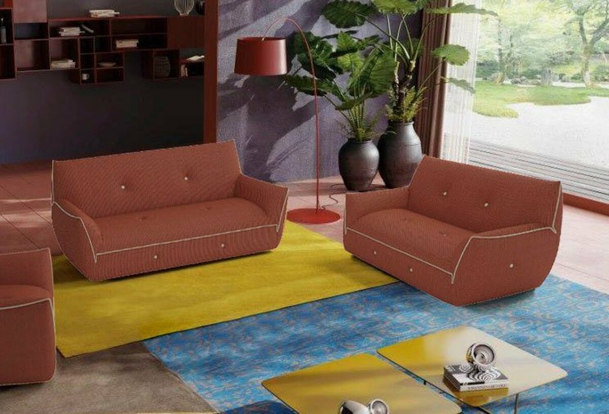 Bild 1 von Egoitaliano Polstergarnitur Yuki, Set, bestehend aus einem 2,5- und einem 2-Sitzer, mit innovativen, Grau|rot