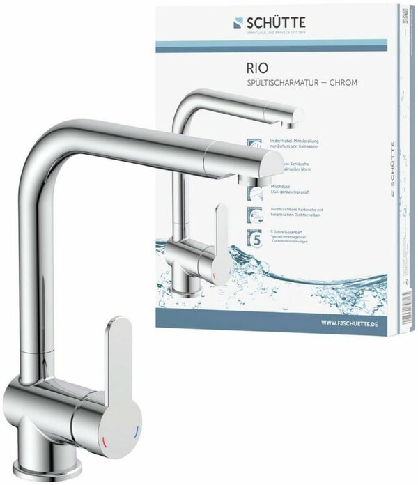 Bild 1 von Schütte Spültischarmatur RIO Schütte Wasserhahn mit Energiesparfunktion, 360° schwenkbare Mischbatterie