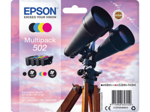 EPSON Multipack 502 Schwarz, Blau, Gelb, Magenta (C13T02V64010)