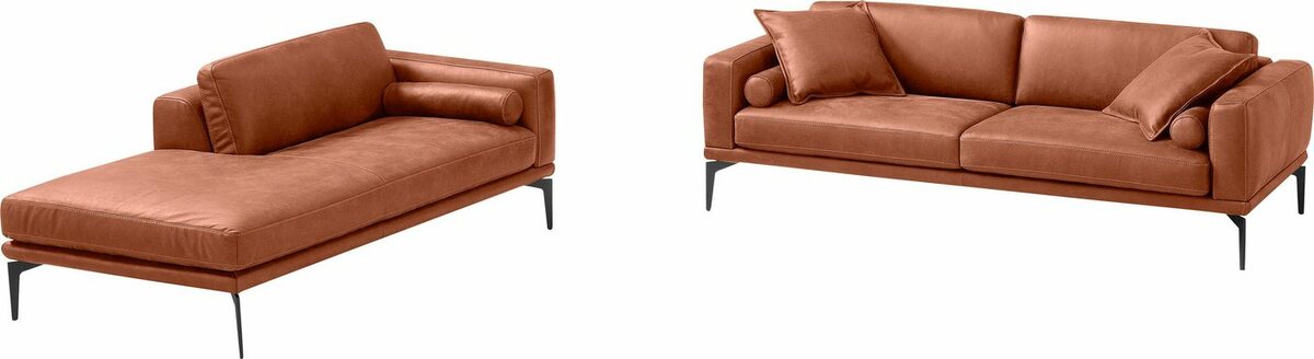Bild 1 von Egoitaliano Polstergarnitur Masu, Höhe der Rückenkissen und Sitztiefe verstellbar, 3 Rollkissen, Braun