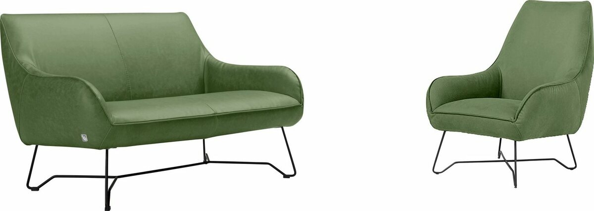 Bild 1 von Egoitaliano Polstergarnitur Namy, Set aus 2-Sitzer und Sessel, edles Metallgestell, Grün