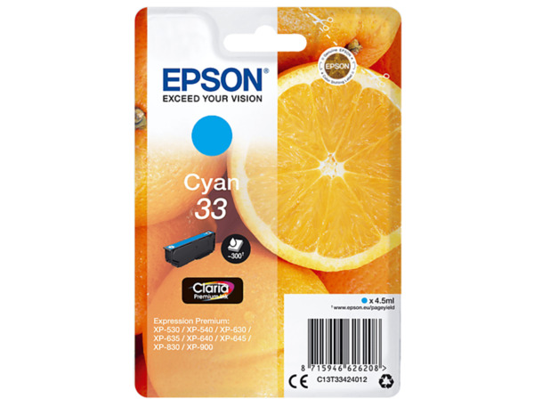 Bild 1 von EPSON Original Tintenpatrone Cyan (C13T33424012)