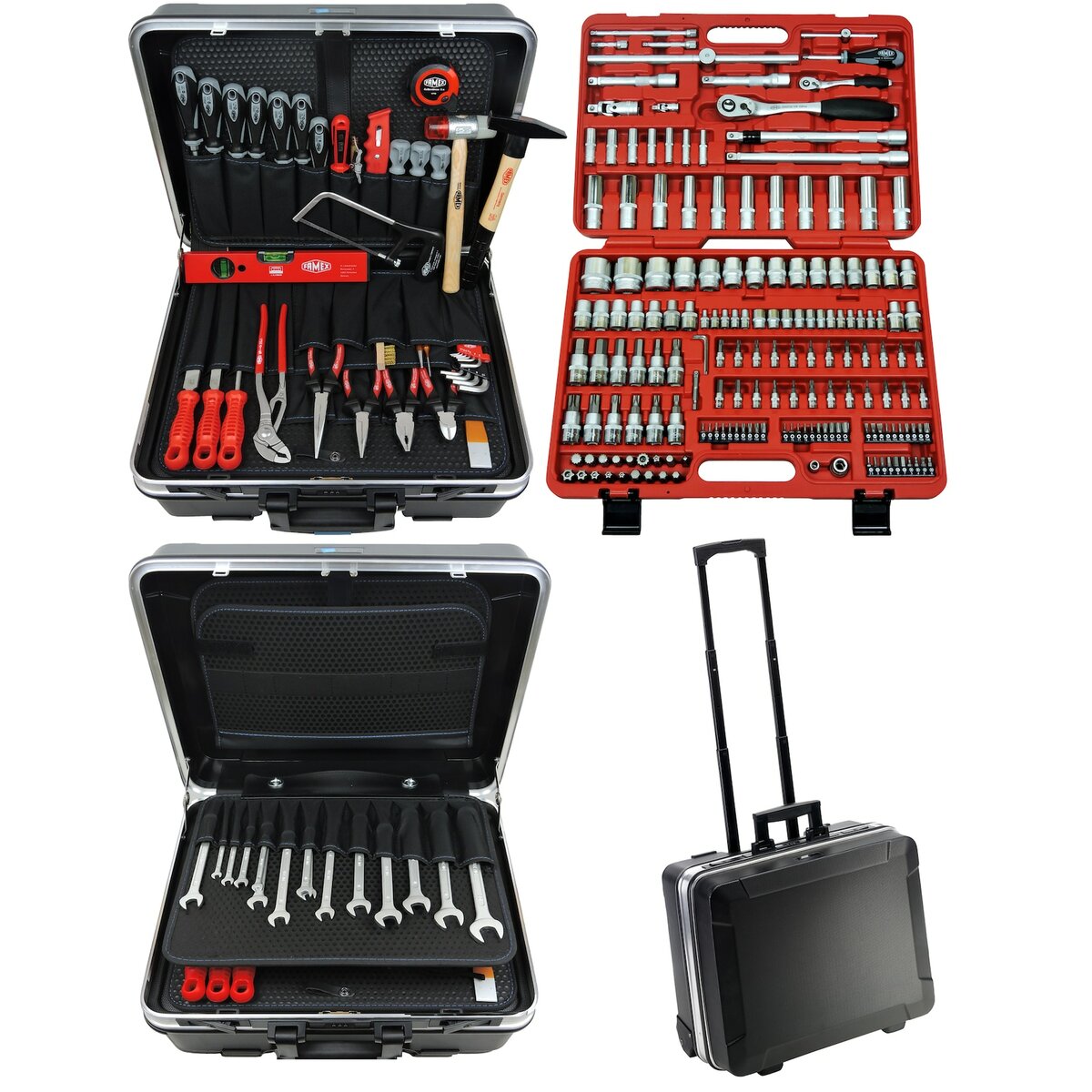 Bild 1 von FAMEX 606-08 ABS Werkzeugtrolley mit hochwertigem Werkzeug Set - High-End Qualität - mit Steckschlüsselsatz