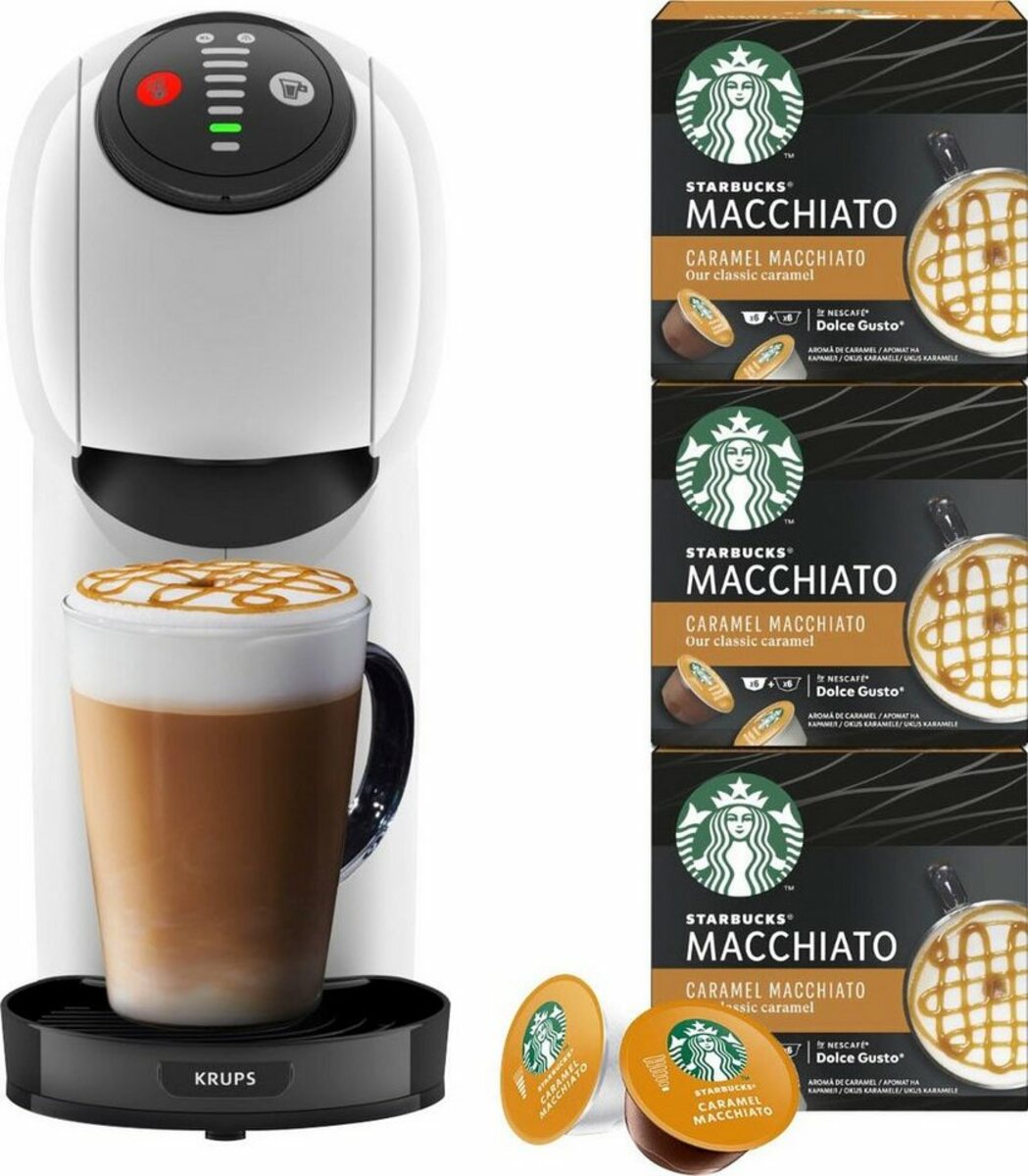 Bild 1 von NESCAFÉ® Dolce Gusto® Kapselmaschine KP2431 Genio S, inkl. 3 Pakete Starbucks Caramel Macchiato im Wert von UVP 17,97€