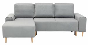 INOSIGN Ecksofa Samu, wahlweise mit Bettfunktion und Bettkasten, Grau