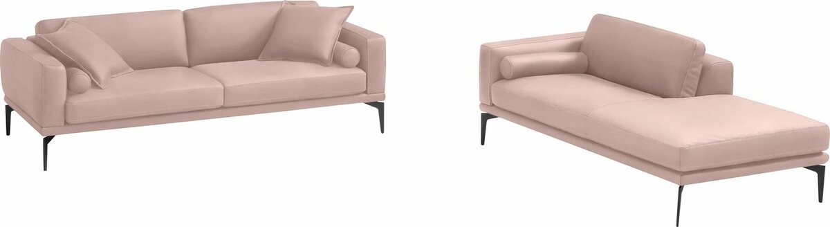 Bild 1 von Egoitaliano Polstergarnitur Masu, Höhe der Rückenkissen und Sitztiefe verstellbar, 3 Rollkissen, Rosa