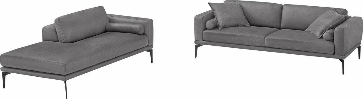 Bild 1 von Egoitaliano Polstergarnitur Masu, Höhe der Rückenkissen und Sitztiefe verstellbar, 3 Rollkissen, Grau