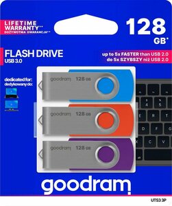 Goodram UTS3 MIX 128GB USB 3.0 3 PACK USB-Stick (USB 3.0, Lesegeschwindigkeit 60 MB/s)