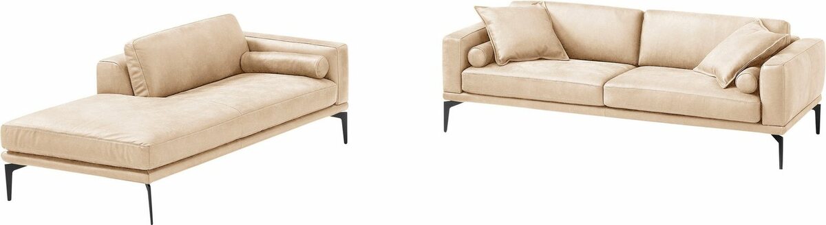 Bild 1 von Egoitaliano Polstergarnitur Masu, Höhe der Rückenkissen und Sitztiefe verstellbar, 3 Rollkissen, Beige