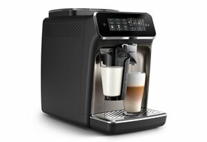Philips Kaffeevollautomat EP3347/90 3300 Series, 6 Kaffeespezialitäten, mit LatteGo-Milchsystem, Schwarz verchromt