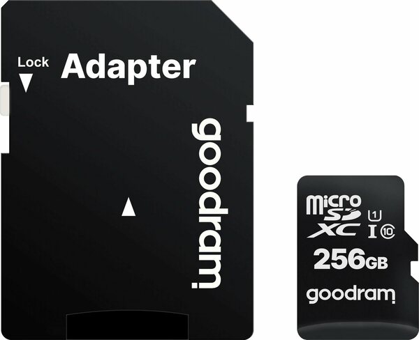 Bild 1 von Goodram microSD 256GB (M1AA-2560R12) Speicherkarte (256 GB, UHS-I Class 10, 100 MB/s Lesegeschwindigkeit)