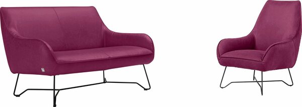 Bild 1 von Egoitaliano Polstergarnitur Namy, Set aus 2-Sitzer und Sessel, edles Metallgestell, Lila