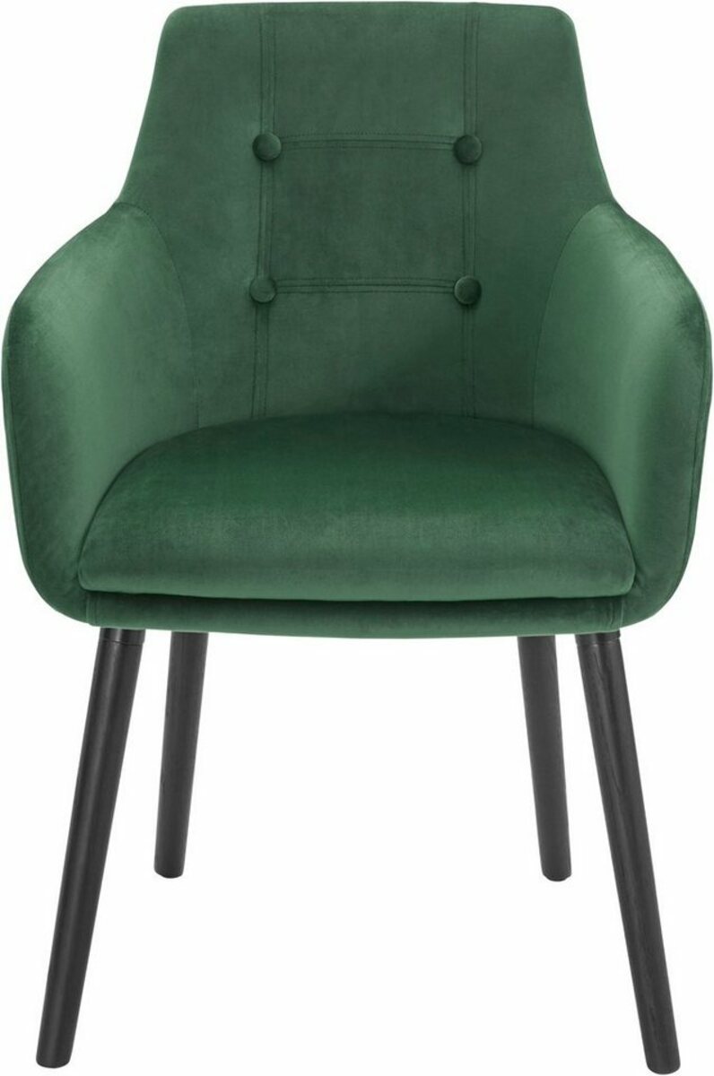 Bild 1 von Home affaire Armlehnstuhl Bradford (Set, 1 St), (1 oder 2 Stück), Bezug in Samtsoff, Gestell aus Eiche Massivholz