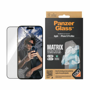 PanzerGlass™ MATRIX Displayschutz mit D3O iPhone 15 Pro Max Ultra-Wide Fit m. AlignerKit
