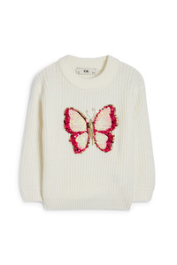 C&A Schmetterling-Pullover, Weiß, Größe: 92