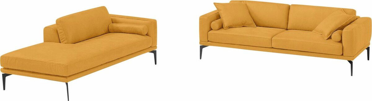 Bild 1 von Egoitaliano Polstergarnitur Masu, Höhe der Rückenkissen und Sitztiefe verstellbar, 3 Rollkissen, Gelb