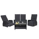 Bild 1 von Garnitur MCW-J35, Lounge-Set Sitzgruppe Sofa, Spun Poly halbrundes Poly-Rattan ~ anthrazit, Kissen anthrazit