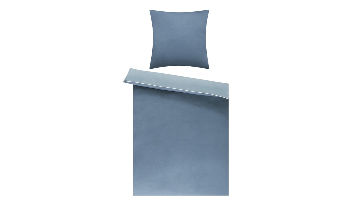 Bild 1 von como Satin Wende-Bettwäsche  Satin Piping ¦ türkis/petrol ¦ Maße (cm): B: 155 Heimtextilien > Bettwaren > Bettwäsche - Sconto