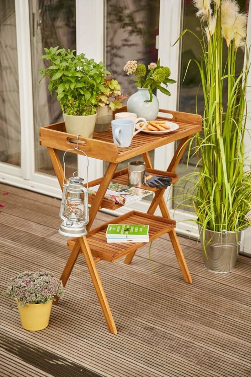 Bild 1 von Siena Garden Tabletttisch Caruna (4-St), Akazie, 70x45 cm, Beige