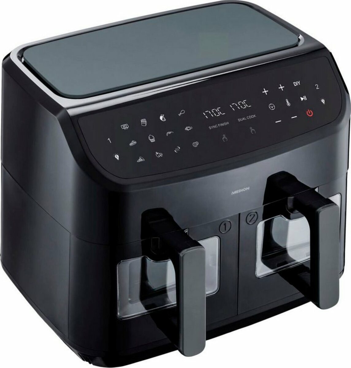 Bild 1 von Medion® Heißluftfritteuse P20 XXL Twin MD11760 schwarz, 2400 W