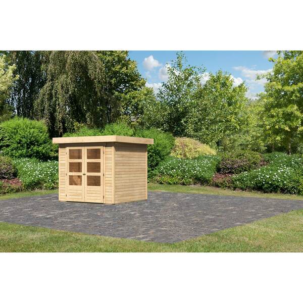 Bild 1 von Karibu Gartenhaus "Calabar 2" SET naturbelassen mit Boden, Dachbahn