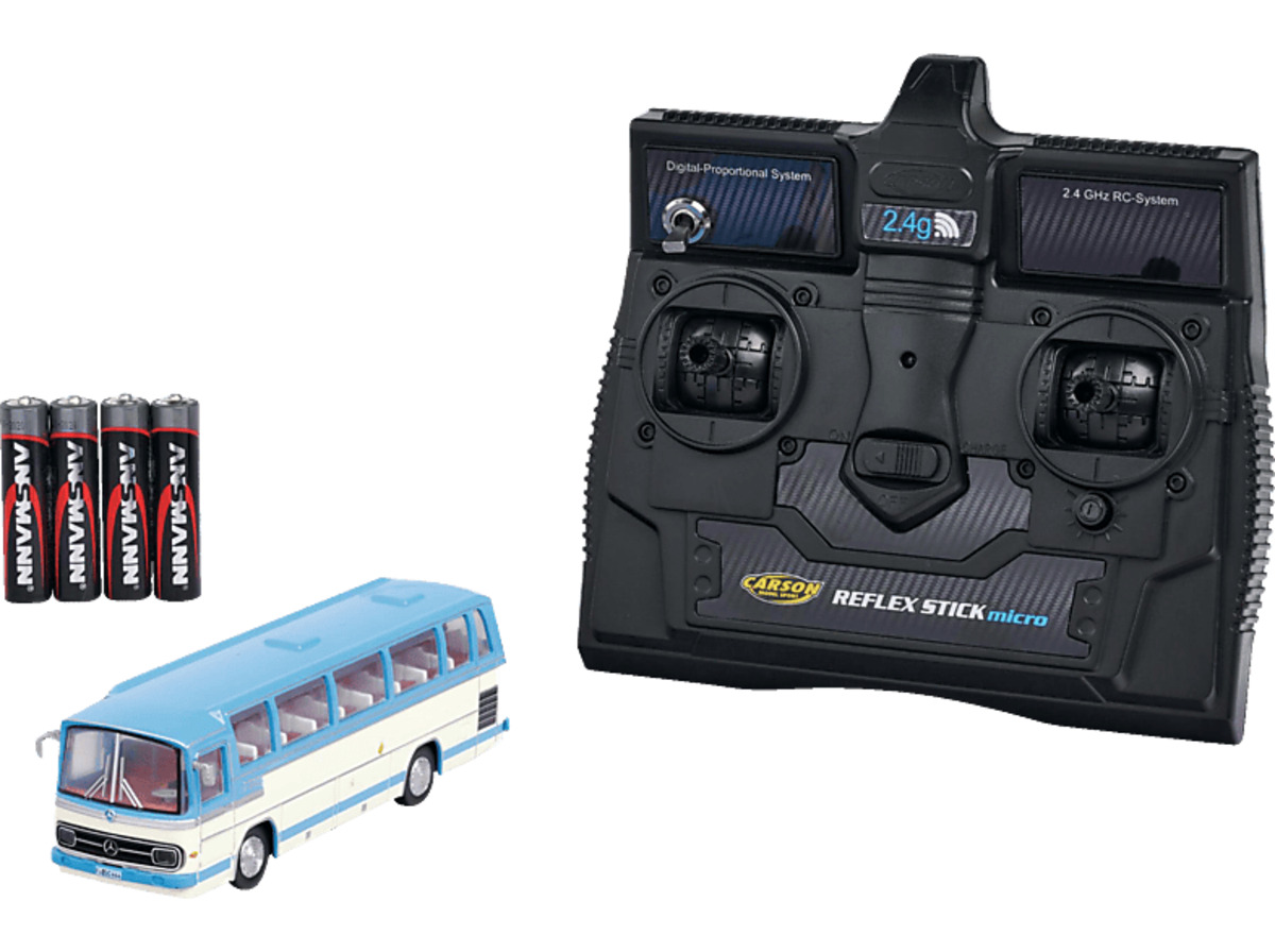 Bild 1 von CARSON 1:87 MB Bus O 302 2.4GHz 100% RTR blau, ferngesteuertes Fahrzeug R/C Spielzeugauto, Blau