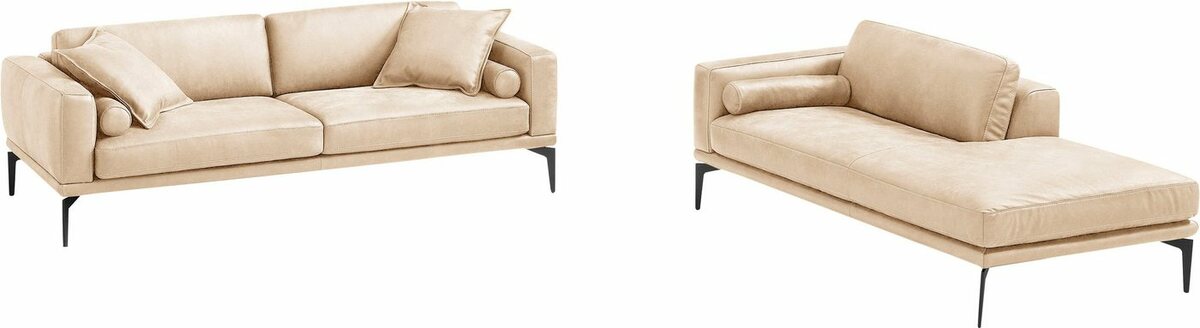 Bild 1 von Egoitaliano Polstergarnitur Masu, Höhe der Rückenkissen und Sitztiefe verstellbar, 3 Rollkissen, Beige