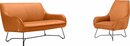 Bild 1 von Egoitaliano Polstergarnitur Namy, Set aus 2-Sitzer und Sessel, edles Metallgestell, Orange