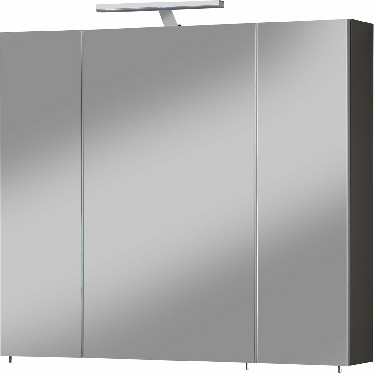 Bild 1 von Welltime Spiegelschrank Torino Breite 80 cm, 3-türig, LED-Beleuchtung, Schalter-/Steckdosenbox, Grau