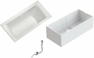OTTOFOND Badewanne Set Duobadewanne, (3-tlg), 1700/800 mm, Duobadewanne