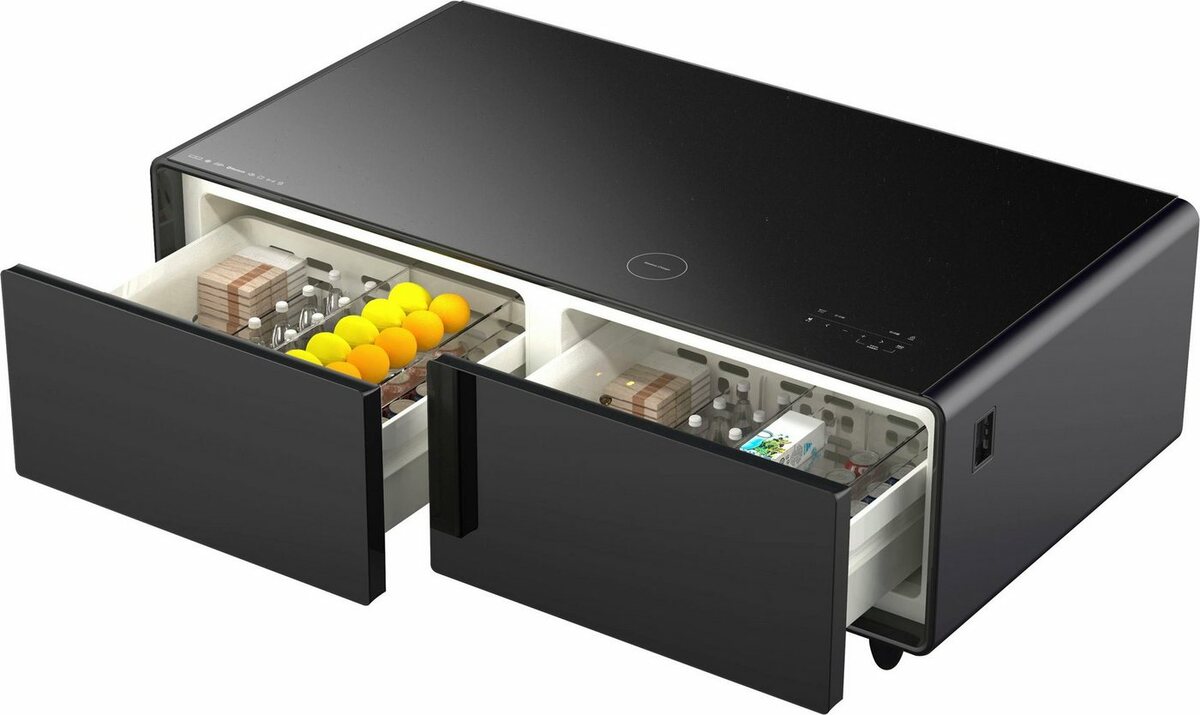 Bild 1 von Caso Getränkekühlschrank 792, 46 cm hoch, 130,5 cm breit, Loungetisch mit Kühlfächern, Soundbar und Lademöglichkeiten