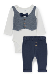 C&A Baby-Outfit-2 teilig-festlich, Blau, Größe: 50