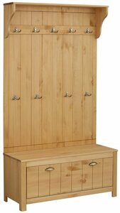 Home affaire Kompaktgarderobe Mille aus Massivholz, Breite 100 cm, Beige