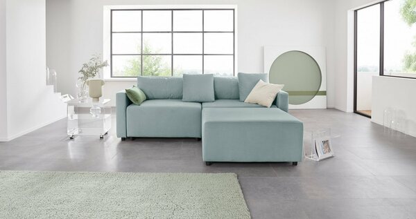 Bild 1 von INOSIGN Ecksofa Marva 3tlg., 3 Teile, beide Armlehnelemente ausziehbar für Bettfunktion, mit Bettkasten, Grün