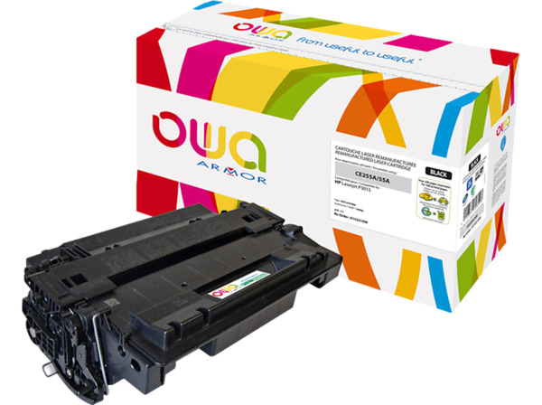 Bild 1 von OWA K15221OW Toner Schwarz (HP CE255A, CE 255 A, 55A BLACK, NO BK, CANON 724, 3481 B 002, 3481B002AA, CRG EP 724)