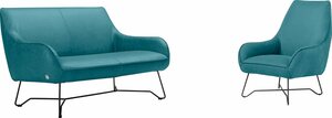 Egoitaliano Polstergarnitur Namy, Set aus 2-Sitzer und Sessel, edles Metallgestell, Grün