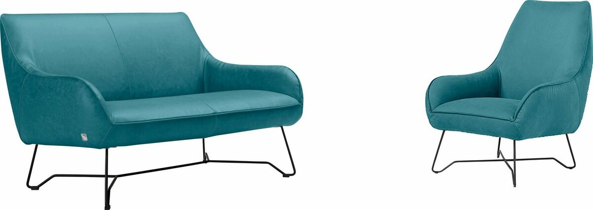 Bild 1 von Egoitaliano Polstergarnitur Namy, Set aus 2-Sitzer und Sessel, edles Metallgestell, Grün