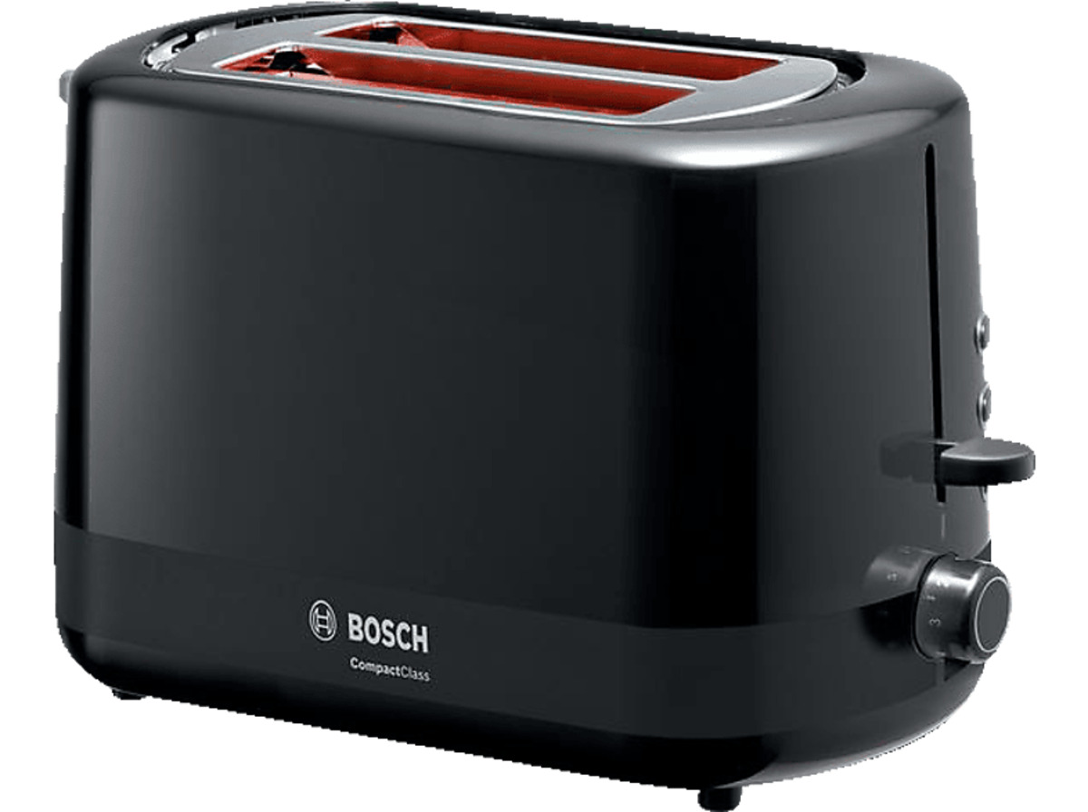Bild 1 von BOSCH TAT3A113 Toaster Schwarz (800 Watt, Schlitze: 2)