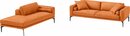 Bild 1 von Egoitaliano Polstergarnitur Masu, Höhe der Rückenkissen und Sitztiefe verstellbar, 3 Rollkissen, Orange