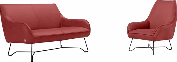 Bild 1 von Egoitaliano Polstergarnitur Namy, Set aus 2-Sitzer und Sessel, edles Metallgestell, Orange