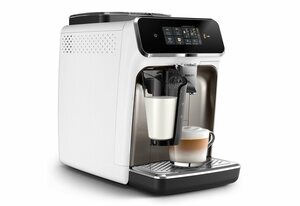 Philips Kaffeevollautomat EP2333/40 2300 Series, 4 Kaffeespezialitäten, mit LatteGo-Milchsystem, Weiß und Chrom