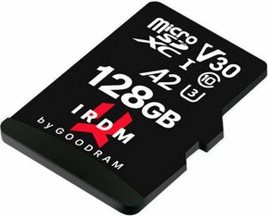 Goodram IRDM 128GB microSDXC UHS I U3 A2 + adapter Speicherkarte (128 GB, Video Speed Class 30 (V30), 170 MB/s Lesegeschwindigkeit)